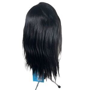 Lavish Natural Black Straight Human Hair Lace Front 20 Inch Wig